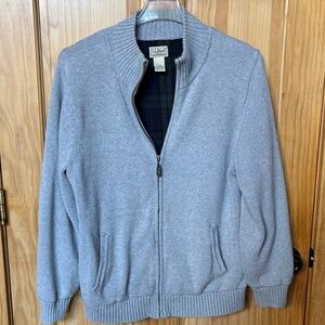 L.L. Bean Men's Zip-Up Sweater in Light Gray